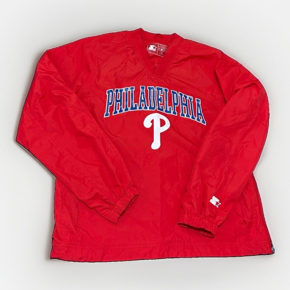 Starter Philadelphia Phillies MLB Baseball Red Pullover Jacket Size S